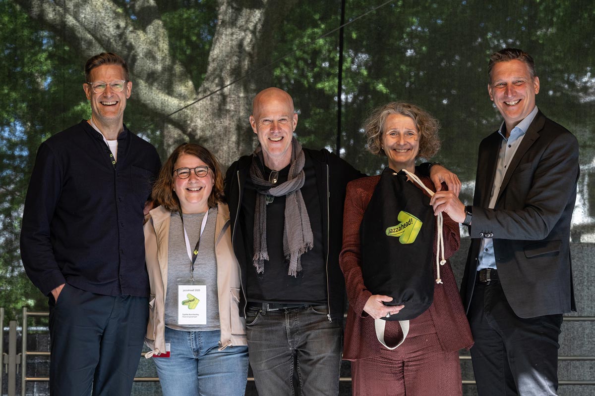 Götz Bühler, Sybille Kornitschky, Jacob Karlzon, Anneli Strömqvist, Christian Gutschmidt am Jazzport, Foto: Jan Rathke