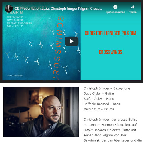 CD Presentation: Christoph Irniger – Pilgrim – Crosswinds