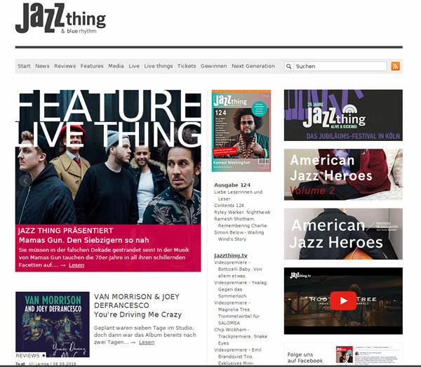 Jazz thing Online-Präsenz